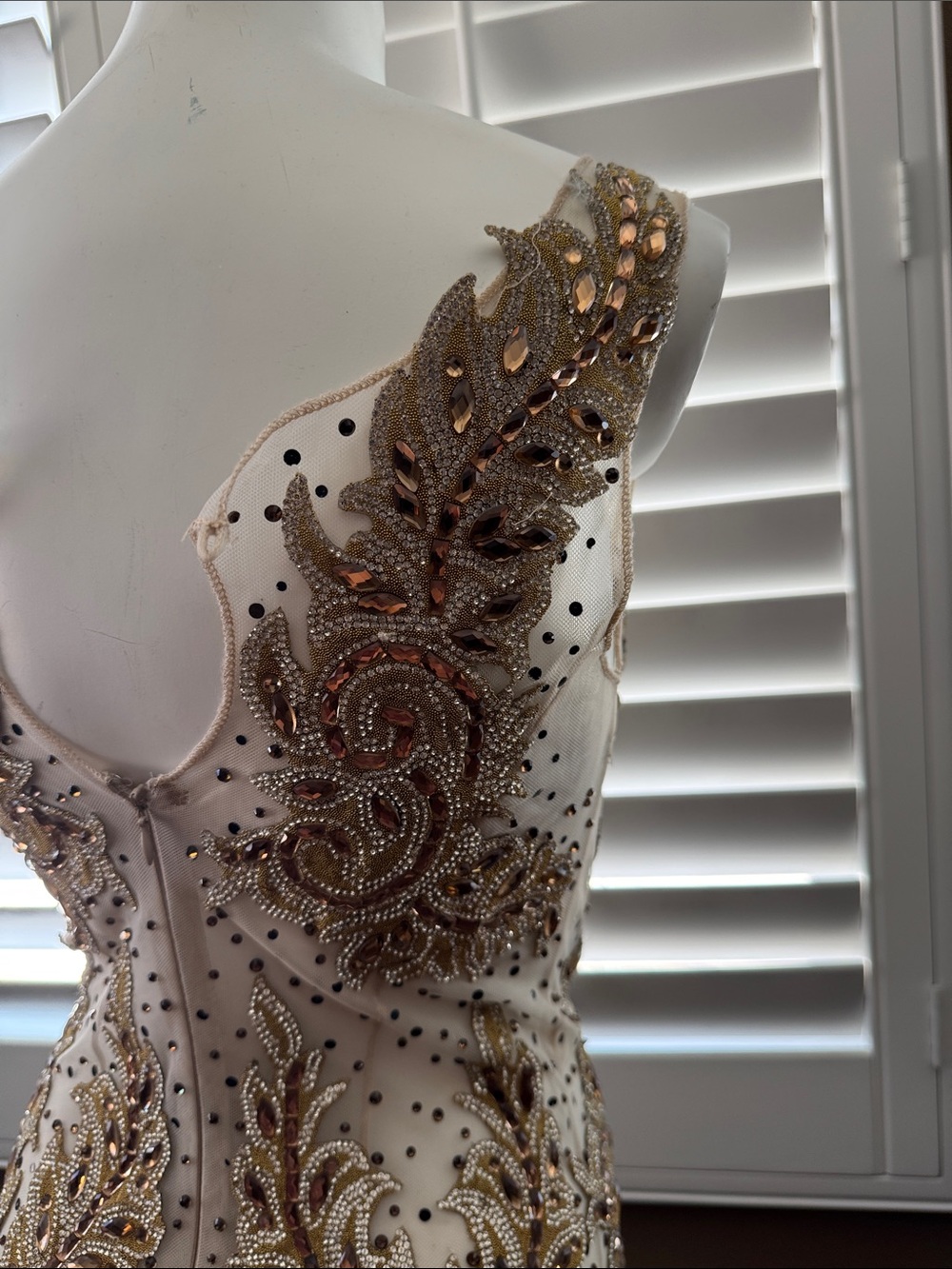 Size 6 Azzure high end couture gown. Missing button pageant glitz glamour - Picture 3 of 16
